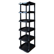 uh homedeco Ogané 組裝式縫隙玄關單人6層鞋櫃, 黑色, 1個