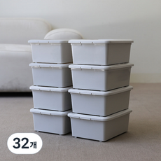 아이리스 다용도 컬러 리빙박스, 화이트그레이, 32개