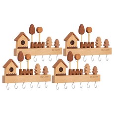 木製良品 森林木屋玄關掛架 My Castle, 森林木屋, 4個