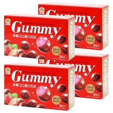 義美 QQ糖巧克球 量販 草莓風味, 4盒, 135g