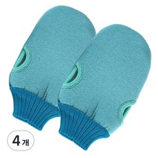 Vitabello 高級搓澡手套巾, 綠色, 4個, 1入