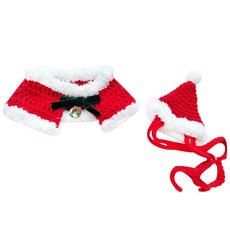 SAY COCOA 貓聖誕老人帽子和斗篷套組紅色 L_JT6480