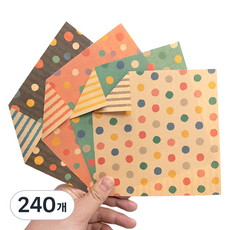 일상속반짝 컬러 무늬색종이 빈티지 도트, 4색, 240개
