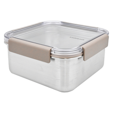 LocknLock 樂扣樂扣 Modular 不鏽鋼正方形密封保鮮盒, 容器 + 蓋子, 1組