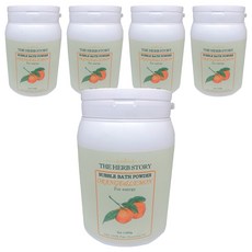 더허브스토리 대용량 버블바스 파우더 오렌지 앤 레몬향, 1kg, 5개