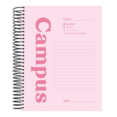탐사 하드커버 캠퍼스 파스텔 컬러 두꺼운 유선 노트, 핑크, 1개