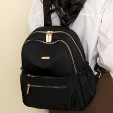 Elsso 女用生活防水學生日常後揹包, 黑色