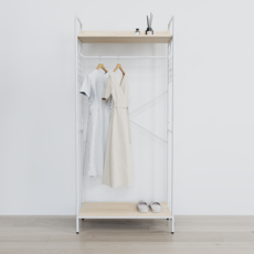 하비티 베이직 2단 선반 행거, 화이트