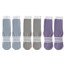 Edelrine 腳背帶防滑運動皮拉提斯襪 3雙入, 藍色, 灰色, 紫色, 1套