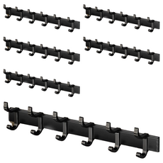 拍平方 太空鋁活動排鉤, 黑色, 6個