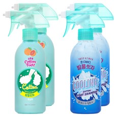 온더바디 코튼풋 발을 씻자 풋샴푸 자몽 민트향 385ml 2p + 쿨링 385ml 2p, 1세트