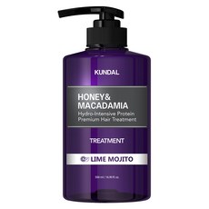 KUNDAL 昆黛爾 蜂蜜澳洲堅果保濕護髮乳 萊姆莫希托香, 500ml, 1瓶