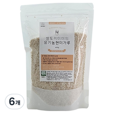 질마재농장 중간입자 2단계 유기농 현미가루, 400g, 6개