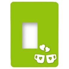 掀蓋式 Love Coffee 開關蓋貼紙, 綠色