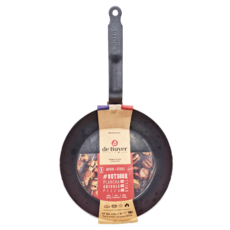 de Buyer 畢耶 輕礦藍鐵 新包裝戶外系列 平底鐵煎鍋, 24cm, 1個