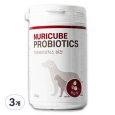 누리큐브 반려동물 프로바이오틱스 영양제, 비건, 30g, 3개