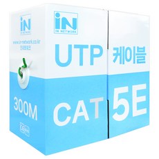 인네트워크 CAT.5E 제작용 박스형 랜케이블 IN-5UTP300M, 그린, 1개, 300m