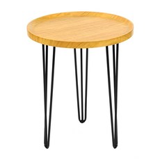 FAmILyLIFE 生活 木冶山居 Carmel鍛鑄圓形茶几 WO-011-WO 50 x 60cm 3.4kg, 白橡木