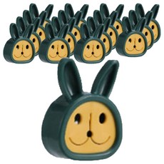 多用途兔子毛巾塞掛勾, 16個, 01 綠色