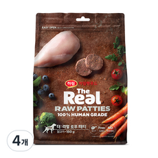 하림펫푸드 더리얼 어덜트 강아지 로우 패티 동결건조사료, 닭, 150g, 4개