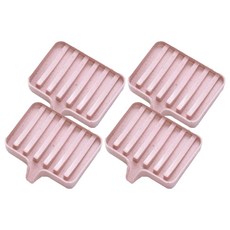 Mygonggam 瀝水防滑肥皂架, 粉紅色, 4個