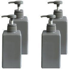 newnlook 方形補充按壓瓶 一般型 450ml, 04 灰色, 4個