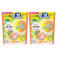 Bold 日本原裝進口 4in1 超強洗淨4D洗衣膠囊補充裝 柑橘馬鞭草, 14顆, 2袋