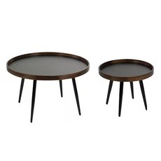 FAmILyLIFE 生活 木冶山居 Carmel 荷葉仿舊子母茶几, 胡桃木