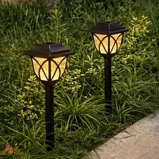 루아즈 LED 야외 정원등 태양광조명 2p, 웜화이트 웜화이트