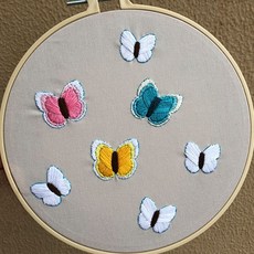 花朵刺繡 DIY 20cm, 04, 1個