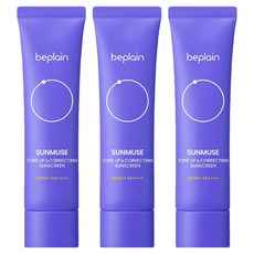 비플레인 선뮤즈 톤업 앤 코렉팅 선크림 SPF50+ PA++++, 50ml, 3개