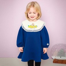 mollimelli 幼兒小熊領刷毛連身裙