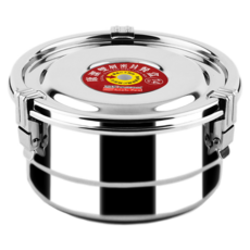 Chieh Pao 潔豹 304不銹鋼 康潔雙層密封餐盒 14cm 800ml, 1個, 銀色