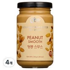 오트리 고메 넛버터 땅콩 스무스, 230g, 4개