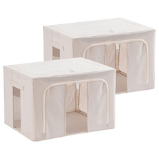 Hoom 禾慕生活 88L 防水收納箱 支架結構 安心無味, 大號, 2個, 棉麻