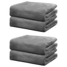 World Clean 絲滑超細纖維毛巾, 灰色, 1入, 4個