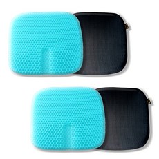 BOKICHI U型第五代坐墊 2入 + 防滑套 2入, 薄荷綠(坐墊) + 黑色(椅套)