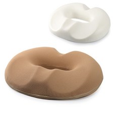 減壓透氣記憶海綿甜甜圈坐墊, 牛奶棕色