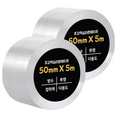 達達超強力矽膠膠帶單面50mm x 5m, 透明, 2個