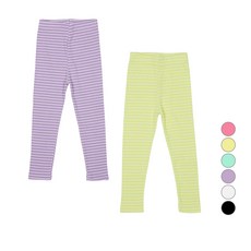 Rainbow Kids 兒童粉彩細條紋羅紋內搭褲2件組