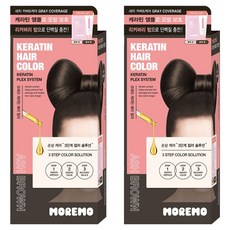 모레모 케라틴 헤어 컬러 염색제, 애쉬브라운, 2개