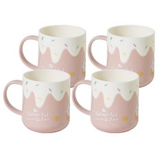 THE ZAKKA 冰淇淋浴室漱口杯, 粉紅色, 4個