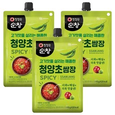 清淨園 Sunchang 擠擠傳統生菜包肉用醬 (辣味) 含青陽辣椒, 190g, 3包