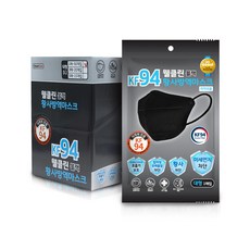 웰클린 황사 방역 마스크 대형 KF94, 1매입, 50개, 블랙