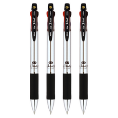 JAVAPEN Jet 3色 M 多功能筆 0.7mm, 金屬銀, 4個