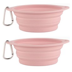 DING DONG PET 寵物Maple可折疊矽膠碗 單口 350ml, 粉紅色, 2個