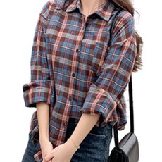 Better Vise 女款四季格紋圖案上衣基本款襯衫