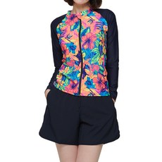 ILIKAI 女款浪漫假日防曬泳衣長袖上衣 + 短褲套裝