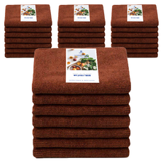 SSCSSAC 超細纖維咖啡廳抹布 棕色, 28個