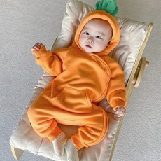 스타도어 유아용 당근후드 기모 긴팔 집업 우주복